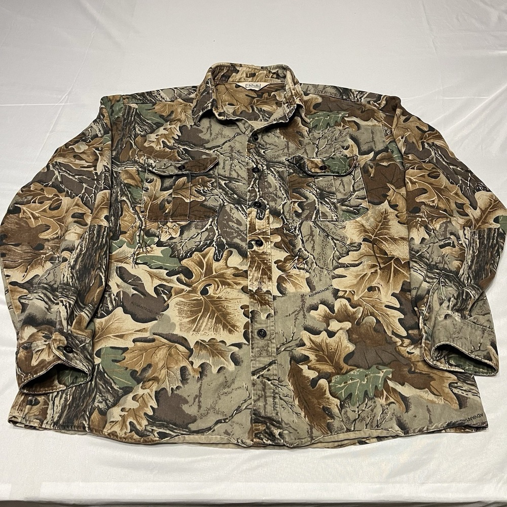Vintage Walls Advantage Camo Field Work Shirt Mens XL Canvas Hunting Pockets